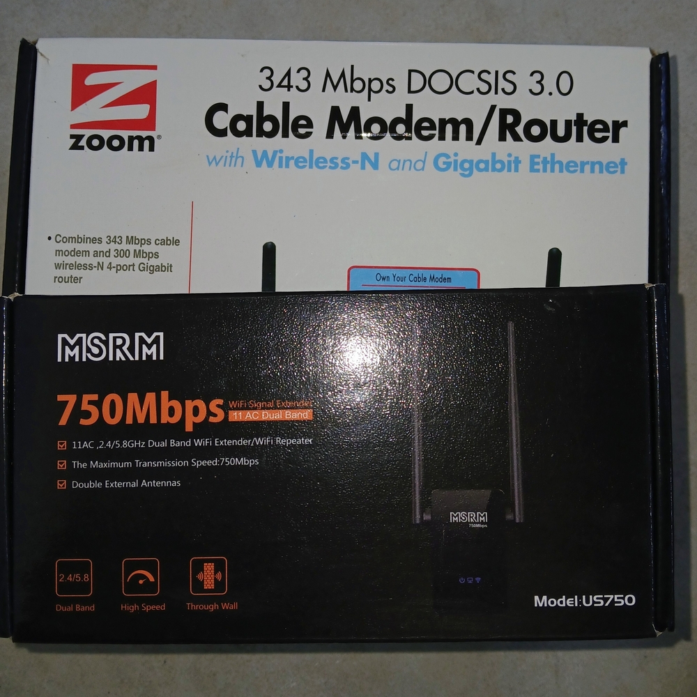 Zoom Black Cable Modem Router with Wireless-N